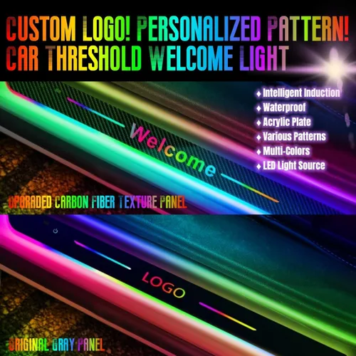 Miniatura 2 de Luces de umbral para coche, luz de pedal de coche con logotipo y texto personalizable, luces de bienvenida personalizadas para puerta de coche