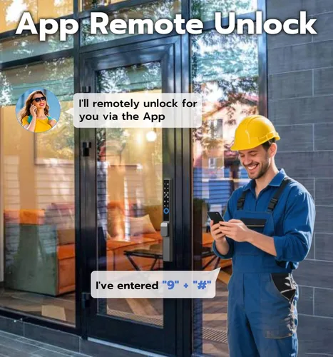 Miniatura 9 de Anweller Cerradura de puerta corredera de cristal con mortaja 2085, teclado inteligente con código de huellas dactilares, aplicación remota RFID