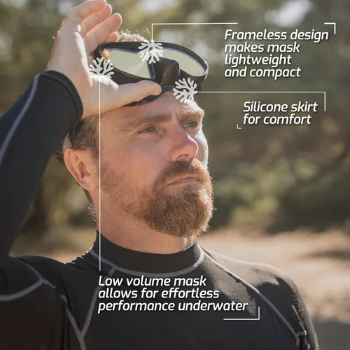 Miniatura 6 de Cressi Máscara de buceo sin marco para adultos - Lente mono de visión ancha - bajo volumen interno - Silicona suave pura - Musa: diseñado en Italia