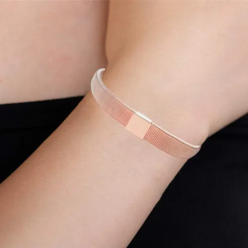 Miniatura 7 de Holibanna 5 brazaletes de metal elásticos antideslizantes para camisa, ligas para mujeres y hombres, negro, dorado, plata, oro rosa, bronce, Madera