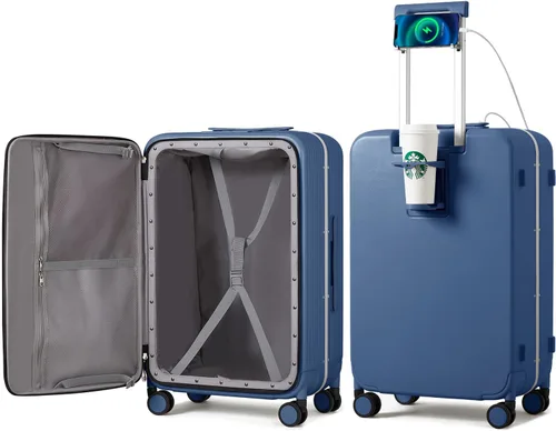 Miniatura 21 de mixi Equipaje PC Hardside Rolling maleta con rueda giratoria, cerradura TSA, soporte para teléfono y vaso, Verde aguacate