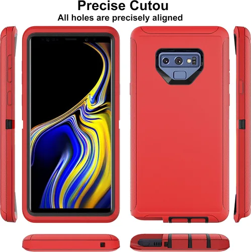 Miniatura 4 de Funda para Galaxy Note 9 con protector de pantalla de TPU [2 unidades], 3 en 1, protección resistente a los golpes, color negro y gris