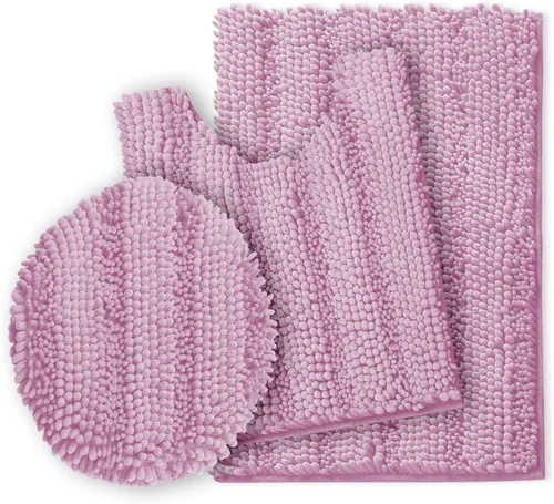 Miniatura 20 de Clara Clark Tapetes para baño de felpilla, tapetes de baño de felpa ultra suaves, lavables a máquina, con parte trasera antideslizante, 44 x 26 Negro