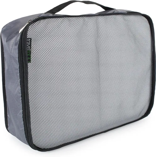 Miniatura 6 de TraveltoGO - Juego de 4 cubos de equipaje Organizadores de viaje ligeros con tapa de malla en varios tamaños, Gris oscuro
