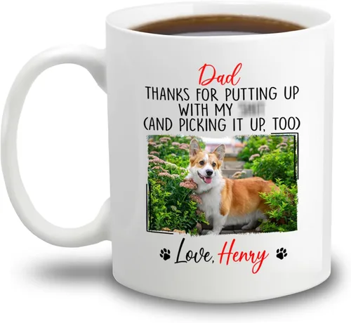 Miniatura 30 de Taza de café con nombre personalizado "Best Dog Mom Ever", regalo para mamá, mamá, madre, amante de los perros, taza de cerámica blanca Taza blanca