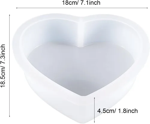 Miniatura 2 de Cayway Moldes de silicona con forma de corazón grande para flores, fundición de resina, boda de bricolaje, decoración del hogar