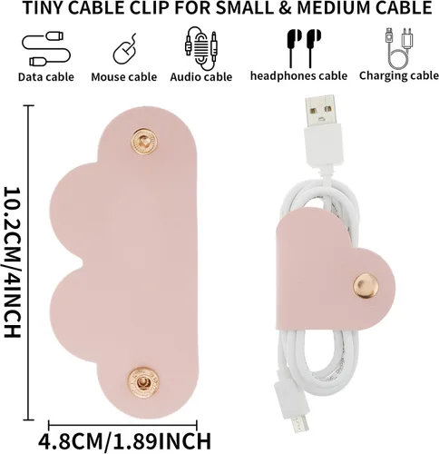 Miniatura 2 de Organizador de cables de 6 piezas, organizador de cables de cuero sintético, correas de cable reutilizables, clips, cable de carga, cable