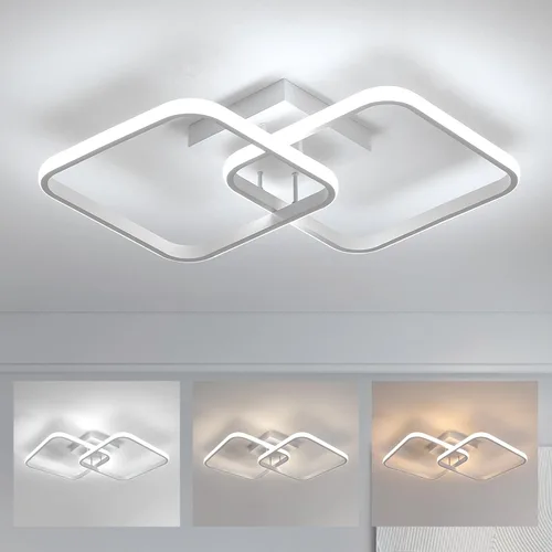 Miniatura 11 de DELIPOP Lámpara de techo LED moderna de 23 pulgadas, lámpara de techo empotrada de 42 W 6500 K, lámpara de techo acrílica para pasillo, sala