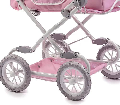 Miniatura 5 de JC Toys Berenguer Boutique Cochecito de bebé plegable de lujo con dosel Cesta de transporte extraíble Rosa A partir de 3 años