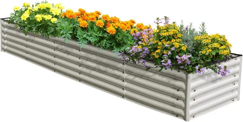 Miniatura 10 de Olle Juego de camas de jardín elevadas galvanizadas en forma de U 4 en 1 de 17 pulgadas de alto, en forma de U, para jardinería, jardinería, maceta