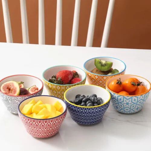 Miniatura 4 de Selamica Vasos de cerámica para caldo de 8 onzas, cuencos pequeños de 4 pulgadas, cuencos de postre para salsa de sopa, tazas de café, aptas