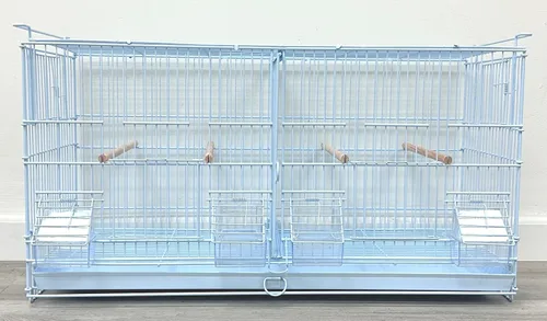 Miniatura 4 de Combo: Blanco Lote de 4 Criadores de Pila y Cerradura Criador Bird Flight Loro Jaulas Lateral Cría Caja Nido Puerta Divisor Extraíble con Soporte