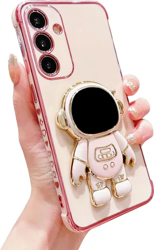 Miniatura 32 de phylla Funda de teléfono para Samsung Galaxy S22 Ultra de 6.8 pulgadas, funda de teléfono con soporte de astronauta chapado de lujo con bonito