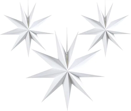 Miniatura 15 de SUNBEAUTY 5 linternas de papel natural de 9 puntas de 12 pulgadas, lámpara colgante de Navidad rústica, decoración de papel, boda, cumpleaños