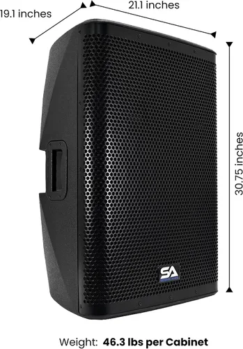 Miniatura 2 de Seismic Audio Altavoces Fury-15, par de altavoces PA/DJ premium, 15", Bluetooth, DSP, mezclador integrado y amplificador de clase D