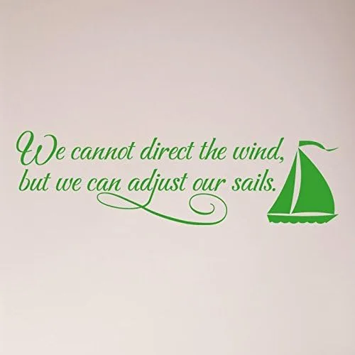 Miniatura 11 de 36"x12" We Cannot Direct The Wind, But We Can Adjust Our Sails. Adhesivo de pared con texto en inglés "We Cannot Direct The Wind, But We Can Adjust