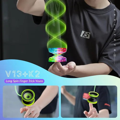 Miniatura 3 de MAGICYOYO Yoyo Sensible para Niños de 8 a 12 años, Paquete de 2 Yoyos, Truco Profesional de Girar con Dedo para Avanzados, Yoyo de Metal de Doble
