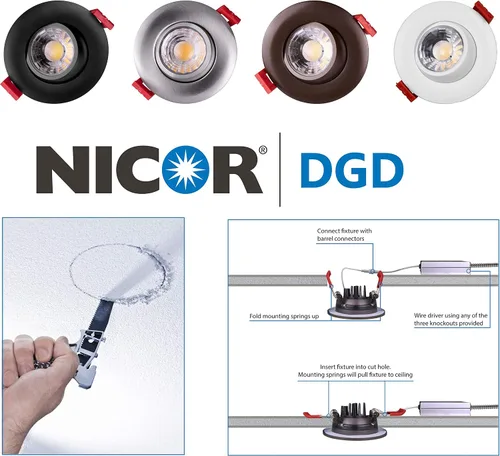 Miniatura 8 de NICOR Lighting DGD411203KRDNK - Focos LED (níquel)