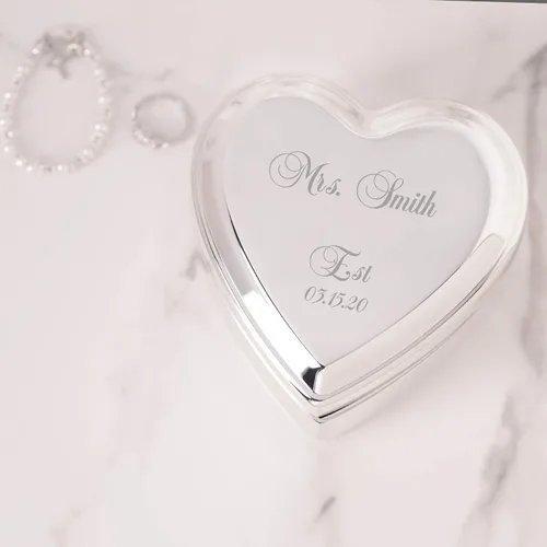 Miniatura 25 de Cherished Moments Caja de recuerdo de joyería de corazón personalizada con cruz grabada personalizada y nombre para regalo de bautizo de bebé