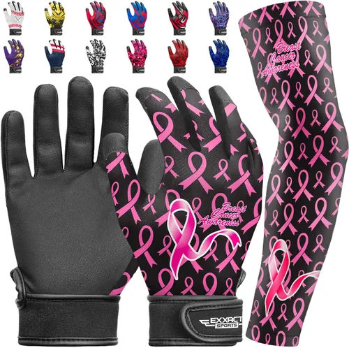 Miniatura 14 de Guantes de bateo para jóvenes de Exxact Sports con mangas para brazos para niños y niñas, guantes de béisbol para niños para bateo de sóftbol