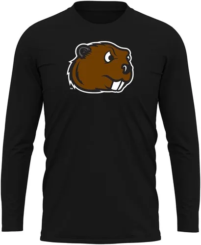 Miniatura 274 de Camisa deportiva de manga larga oficial de la NCAA Collegiate para hombre, colección negra con logotipo primario