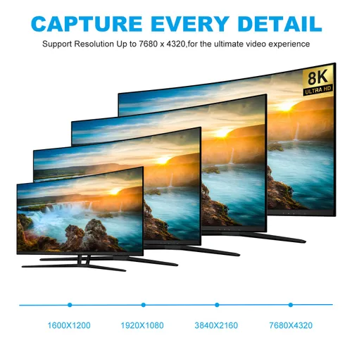 Miniatura 7 de Cable DisplayPort de fibra 8K 4K DP 1.4 HBR3 8K@60Hz 4K @144Hz de alta velocidad 32.4Gbps de fibra óptica delgado y flexible DP a DP Cable 49.2 ft