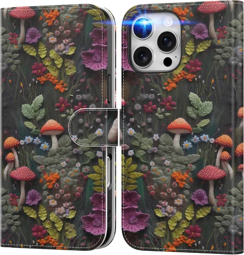 Miniatura 67 de DEENAKIN Funda tipo cartera para iPhone 15 con tarjetero + clip para efectivo, bloqueo RFID, protección contra caídas de grado militar y obras