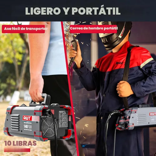 Miniatura 7 de AWT - Soldadora MIG de 140 A con núcleo fundente, máquina de soldadura con varilla y TIG con elevación 3 en 1, de 110 V con inversor IGBT Synergy