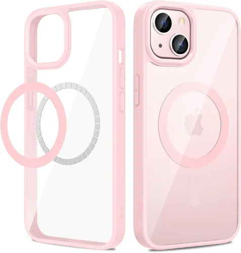 Miniatura 11 de VEGO Funda para iPhone 13 y iPhone 14, con imanes integrados, parte trasera de policarbonato duro transparente + funda delgada de TPU suave