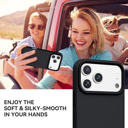 Miniatura 5 de GUAGUA Funda compatible con iPhone 17 Pro Max de 6.9 pulgadas, silicona líquida, goma de gel suave, delgada, forro de microfibra delgada