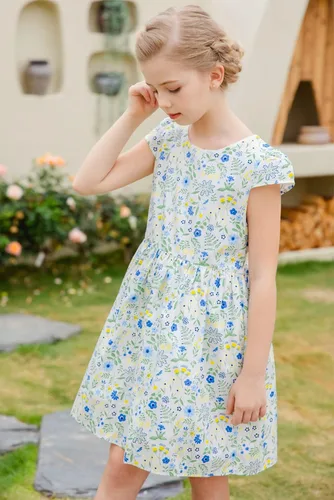 Miniatura 3 de SMILING PINKER Vestidos de verano para niñas pequeñas, de algodón, sin mangas, mariposa