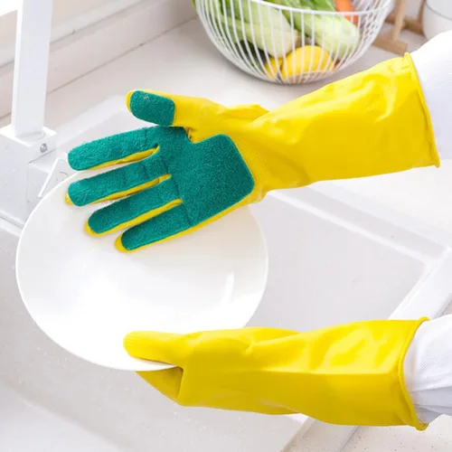 ULTECHNOVO 1 par de guantes para limpiar guantes de látex guantes de limpieza para el hogar Guantelete Ar Handguard fregado almohadilla