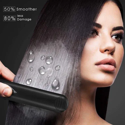 Miniatura 6 de DORISILK Plancha de vapor para cabello, plancha de vapor profesional para salón de belleza, turmalina, vapor de turmalina, plancha iónica de vapor 2