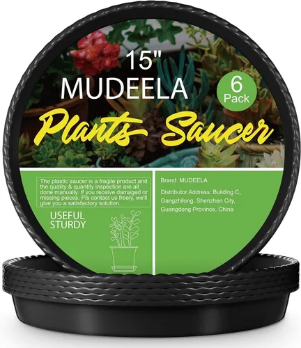 Miniatura 14 de MUDEELA Paquete de 6 platillos para plantas de 8 pulgadas, bandejas de plástico duraderas para interiores, platillo de plástico transparente, hecho