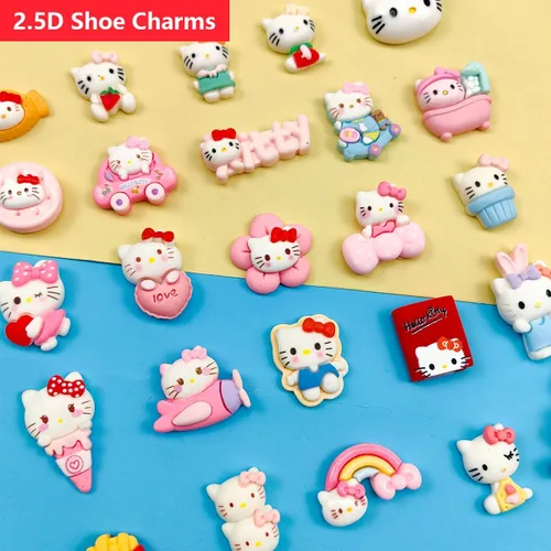 Miniatura 2 de 28 dijes de resina 2.5D para zapatos, lindos dibujos animados Kawaii animal rosa, decoración de zapatos para niñas y mujeres, regalos de fiesta
