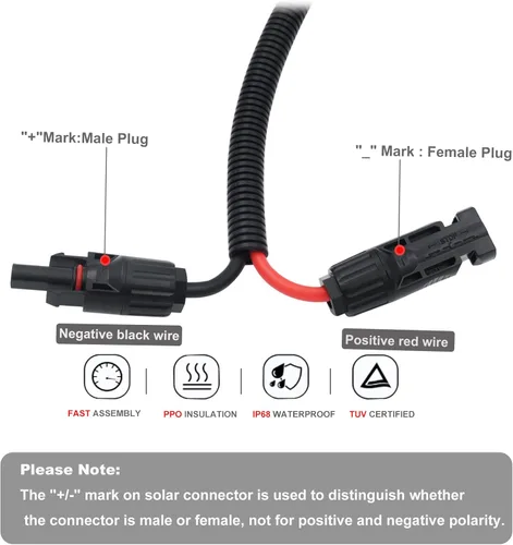 Miniatura 2 de COMeap Conector de panel solar para Anderson 10AWG, compatible con MC-4 a 50A/600 V Anderson Cable de extensión de carga para generador solar