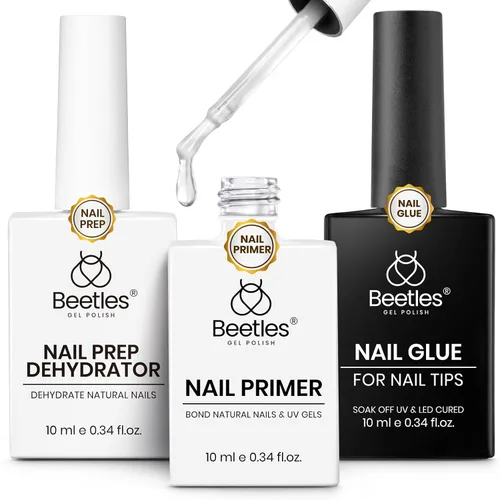 Miniatura 9 de Beetles 3 piezas de 15 ml de esmalte de uñas en gel, capa superior, base y juego de eliminación líquida de látex, sin necesidad de limpiar, capa