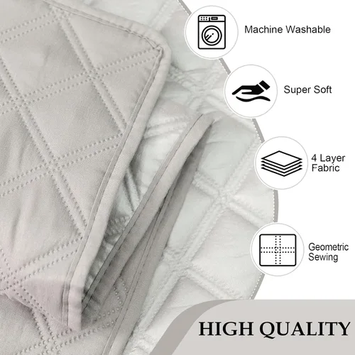Miniatura 6 de HDCAXKJ Fundas de sofá esquineras para sofá seccional, protector de muebles, Gris claro, XXL