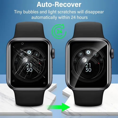 Miniatura 3 de Uyiton Paquete de 8 protectores de pantalla para Apple Watch Series 9/8/7 de 1.614 pulgadas, película de TPU de grado militar, resistente a