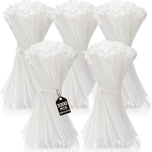 Miniatura 12 de 3000 piezas bridas para cables resistentes a granel, bridas de nailon autobloqueantes para plantas, jardinería, agricultura, rejilla, valla de pared