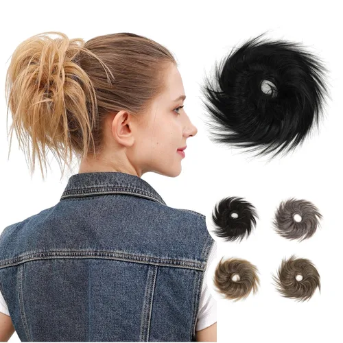 Miniatura 19 de JuvaBun Pieza de pelo rubia despeinada para mujer – Pieza de cabello rubio desordenado para moño, añade volumen instantáneo, rápido updo, lavable