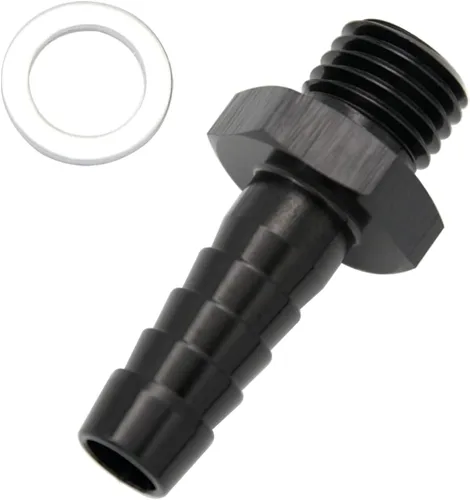 Miniatura 24 de Aluminio -4 AN ORB macho a 1/4 "(6.35mm) Barb Push On Manguera Adaptador Negro