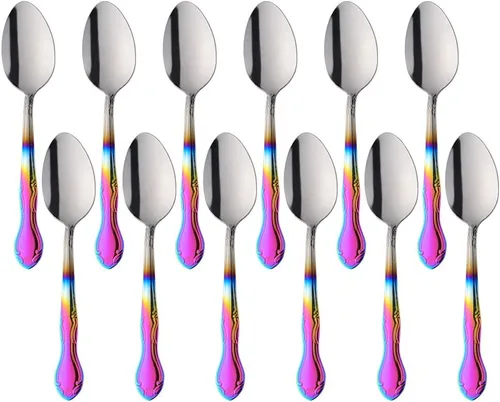 Miniatura 89 de Juego de 12 cucharas de café, mini cucharas de café, cucharas de espresso de acero inoxidable, cucharas pequeñas para postre, té, aperitivo, 4.6