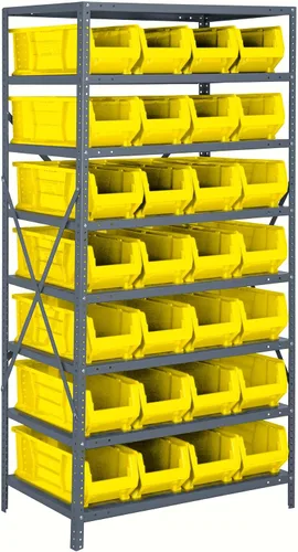 Miniatura 437 de Quantum QSBU-245BK Heavy Duty Shelving Unit with (7) Shelves and (24) QUS245 Black Bins for Garage Warehouse Storage Distribution 400 lb Load