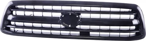 Miniatura 8 de Conjunto de parrilla delantera compatible con Toyota Tundra 2000 2001 2002 Pickup Truck 531000C020 TO1200223 carcasa cromada con inserto negro