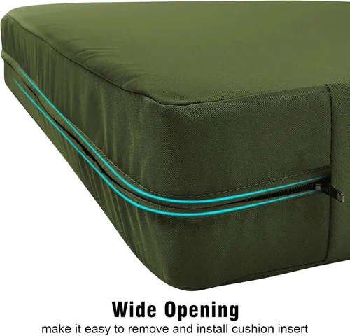 Miniatura 4 de GUEGLSA Fundas de cojín de repuesto para exteriores 22x20x4 pulgadas, fundas de cojín de asiento de patio, fundas de cojín para silla, juego de 2