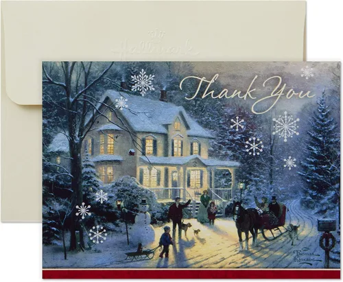 Miniatura 7 de Hallmark Tarjetas de Navidad en caja, puerta roja invernal (16 tarjetas de Navidad con sobres)