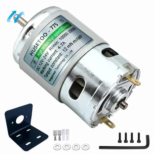 Miniatura 9 de Motor DC 775 Motor DC de 12v Motor DC de alto par Motor DC de 20000 RPM máx. Rodamientos de bolas dobles Motor de ruedas de potencia silencioso