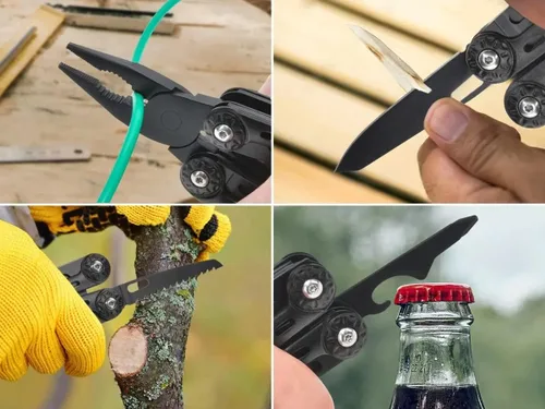 Miniatura 6 de Monoprice Alicates multifuncionales con bolsa de tela, acabado resistente a la intemperie, para equipos de campamento, herramientas