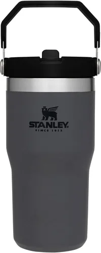 Miniatura 75 de Stanley IceFlow - Vaso con pajilla abatible con asa, de 20 onzas, tapa giratoria y popote abatible, botella de agua resistente a fugas, acero Cuarzo